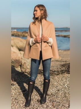 Alice Walk Wool Cape-Coat - Camel
